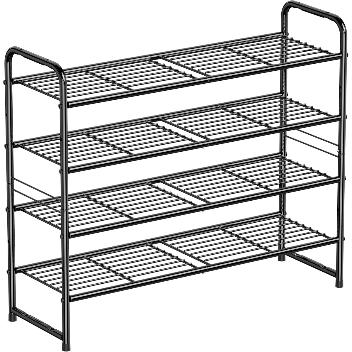 4-Tier 20 Pair Shoe Rack, Metal Stackable Shoe Storage for Closet